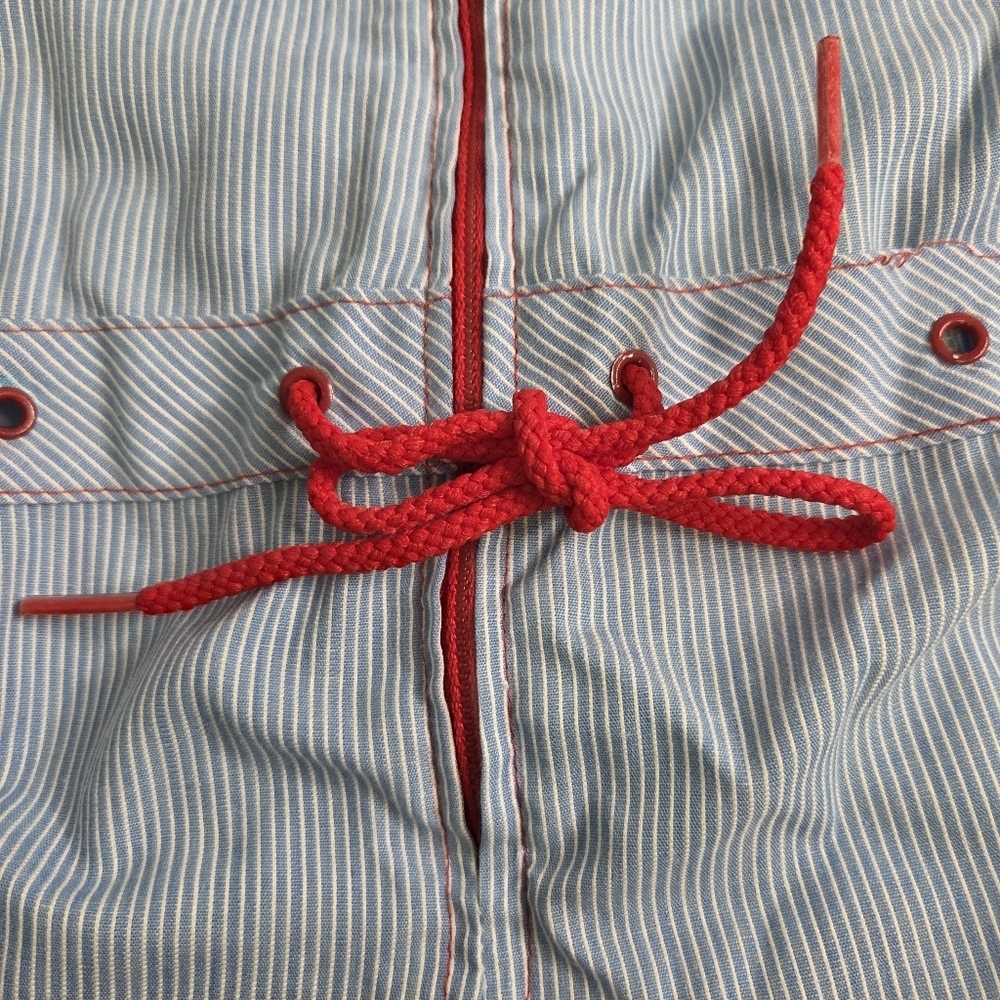 Vintage Sasson Nautical Sailor Theme Blue White Striped One Piece Size 0-3 - Picture 4 of 5